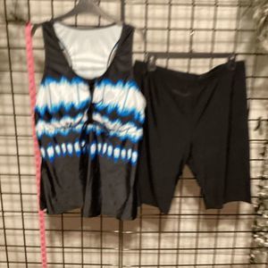 Tankini Swim Dress Two Piece Bra Pads P84